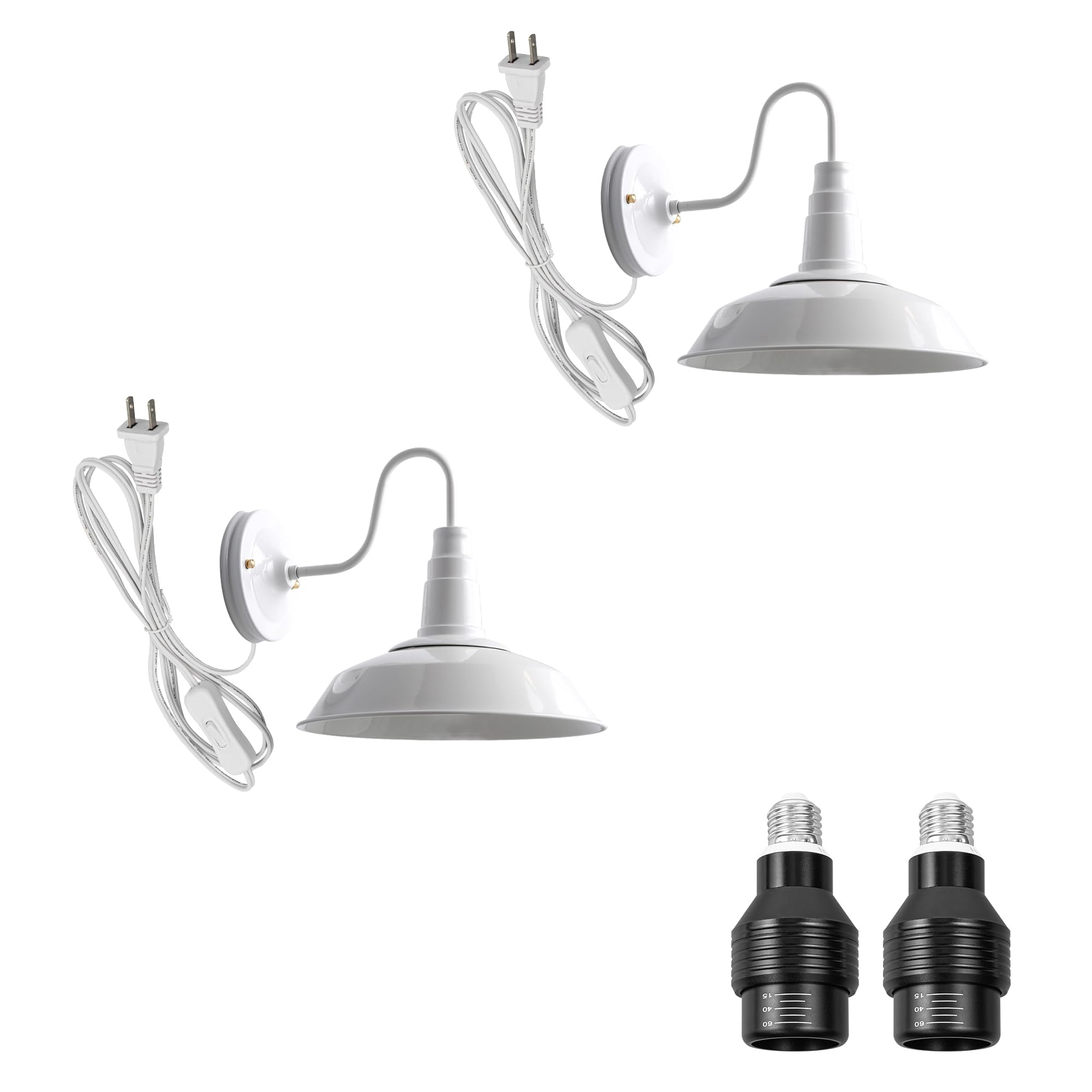 KAYYELAMP 2-Pack Hook Type Wall Mounted Plant Light for Indoor Growing Full Spectrum 4500K 10W Adjustable Light Beam Range 15-60 Vintage White Wall Lamps for Plants Flowers