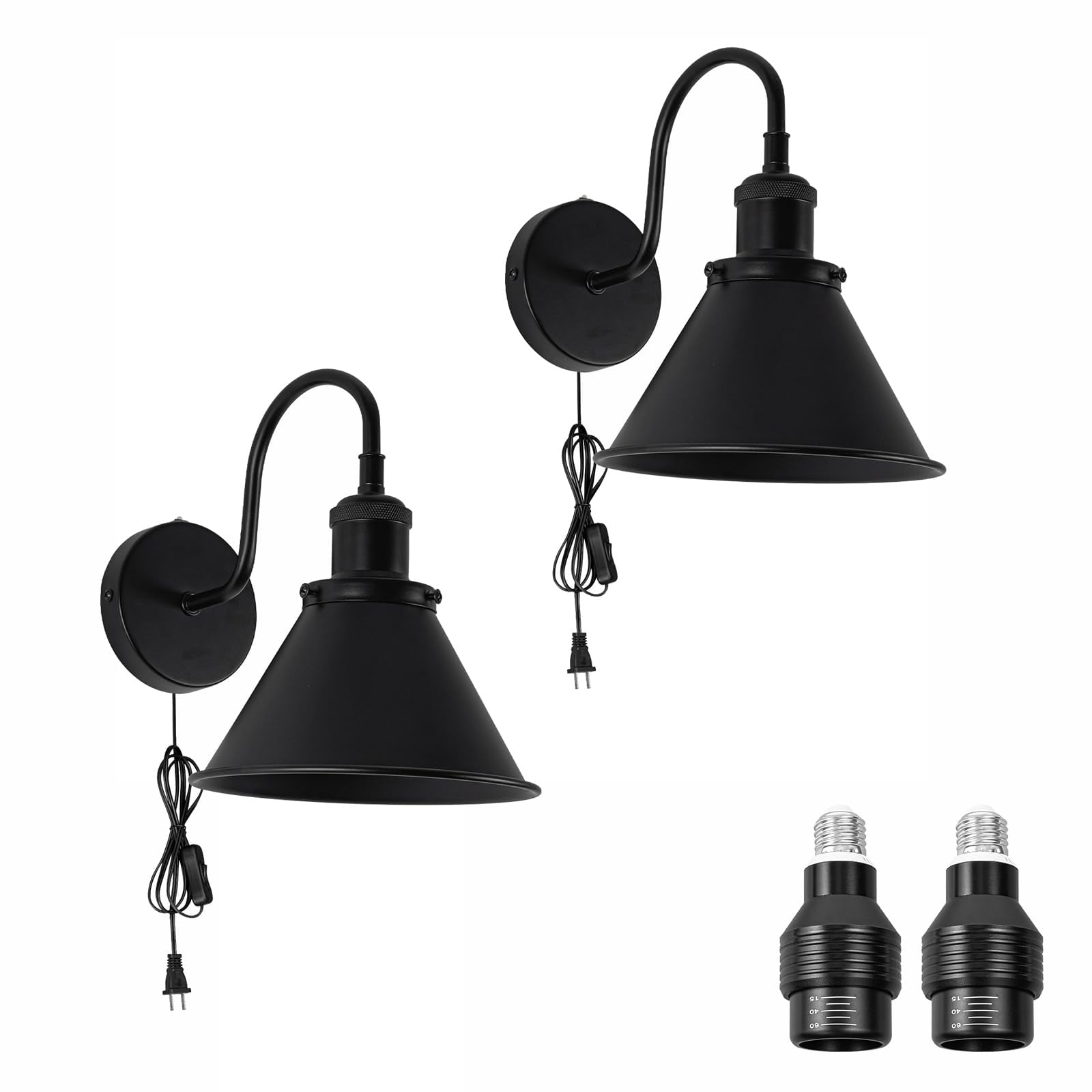 KAYYELAMP 2-Pack Hook Type Wall Mounted Plant Light for Indoor Growing Full Spectrum 4500K 10W Adjusted Angle \u0026 Light Beam Range 15-60 Black Wall Lamps for Plants Flowers