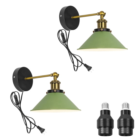 KAYYELAMP 2-Pack Hook Type Wall Mounted Plant Light for Indoor Growing Full Spectrum 4500K 10W Adjusted Angle & Light Beam Range 15-60 Vintage Green Wall Lamps for Plants Flowers