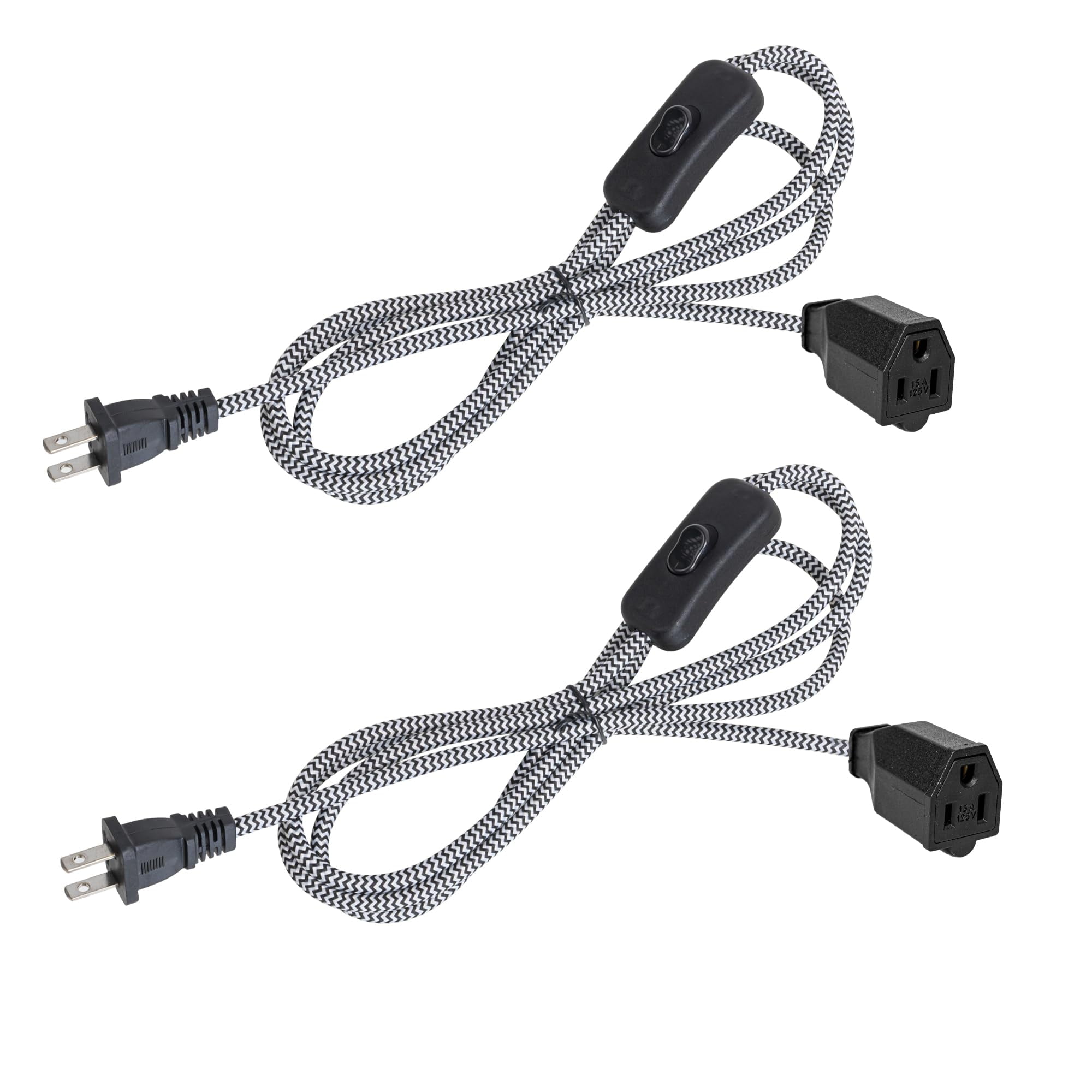 KAYYELAMP 2 Pcs On/Off Switch Extension Cord with 3-Prong Female Plug ...