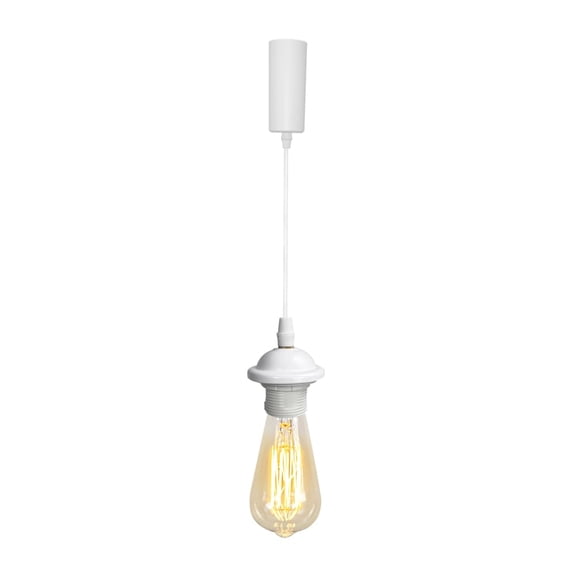 KAYYELAMP 3.9Ft Adjustable Wire White Pendant J-Type Track Mount Minimalist Design Mini E26 Base Track Lamp For Kitchen Dining Room(No Bulb, Track)