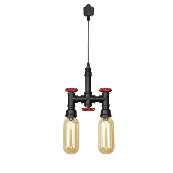 KAYYELAMP 3.9Ft Cord Retro 2-Light Pendant H-Type Track Mount Vintage Design G4 Base Track Lamp For Kitchen Restaurant(No Bulb, Track)