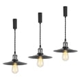 thumbnail image 1 of KAYYELAMP 3-Lights H-Type Track Lamp Pearl black Base,Black Metal Shade,Adjusted Cord,Track Pendant Light for Kitchen Dining Table Loft,(No Bulb, Track), 1 of 6
