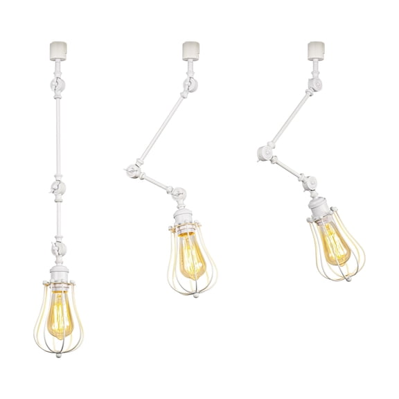 KAYYELAMP 3-Pack Adjustable Angle H-Type Track Mount Lighting White Metal Cage Shade Minimalist Style E26 Track Lamp For Home Decor Background Gallery Store(No Track, Bulb)