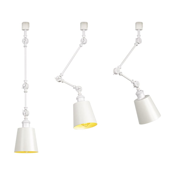 KAYYELAMP 3-Pack Adjustable Angle H-Type Track Mount Lighting White Metal Shade Minimalist Style E26 Track Lamp For Home Decor Background Gallery Store(No Track, Bulb)