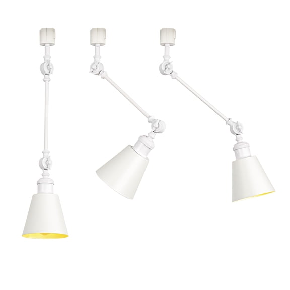 KAYYELAMP 3-Pack Adjustable Angle J-Type Track Mount Lighting White Metal Mini Shade Modern Design Track Lamp For Home Decor Background Gallery Store(No Track, Bulb)