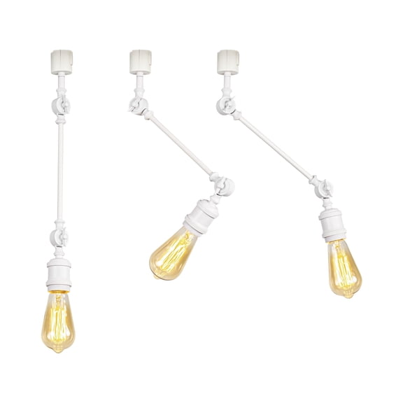 KAYYELAMP 3-Pack Adjustable Angle J-Type Track Mount Lighting White Metal Modern Design Track Lamp For Home Decor Background Gallery Store(No Track, Bulb)
