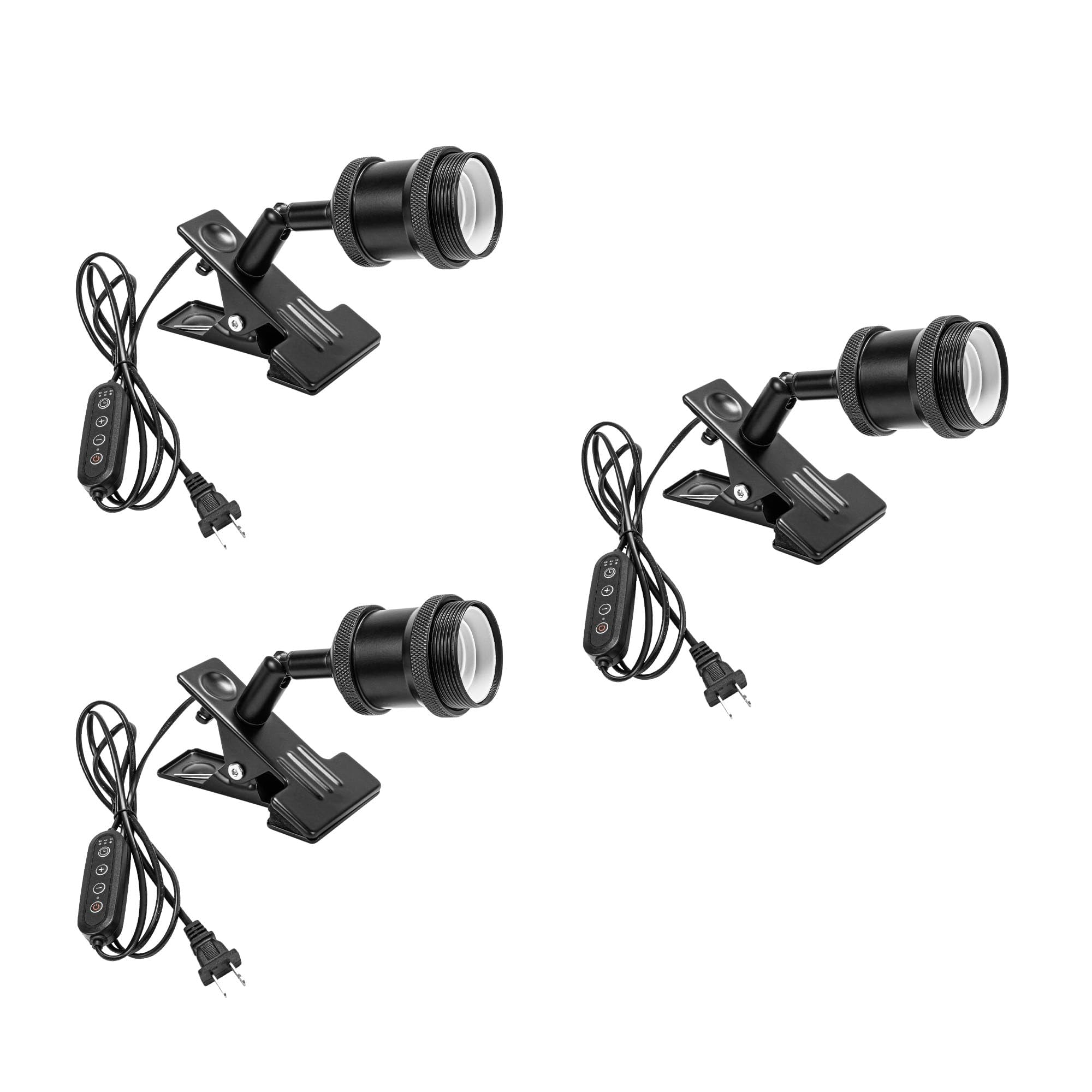 KAYYELAMP 3-Pack Mini Base Black Clamp Lamp Adjusted Angle Dimmable ...