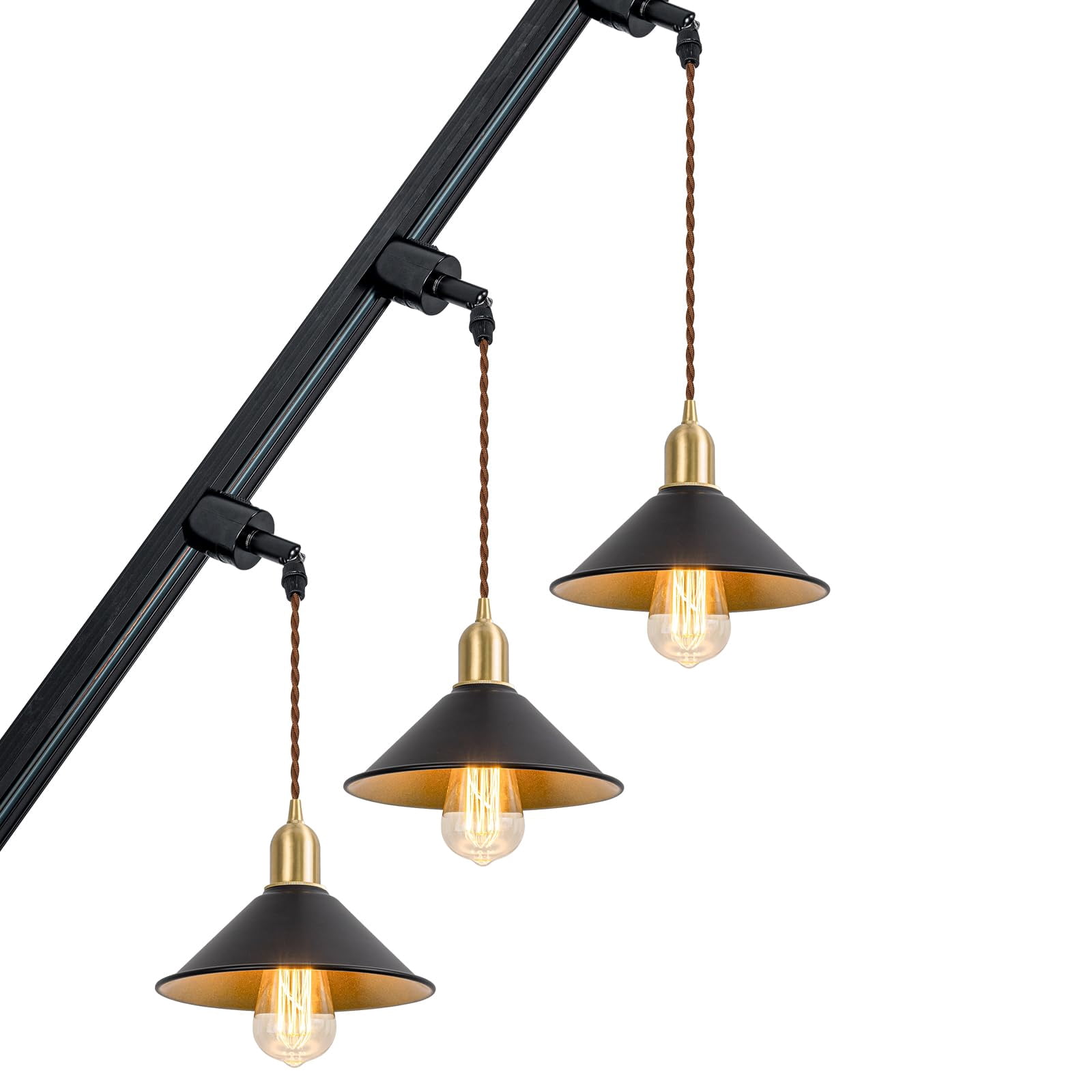 KAYYELAMP 3-Pack Slope Position Roof Track Light H-Type E26 Brass Base ...