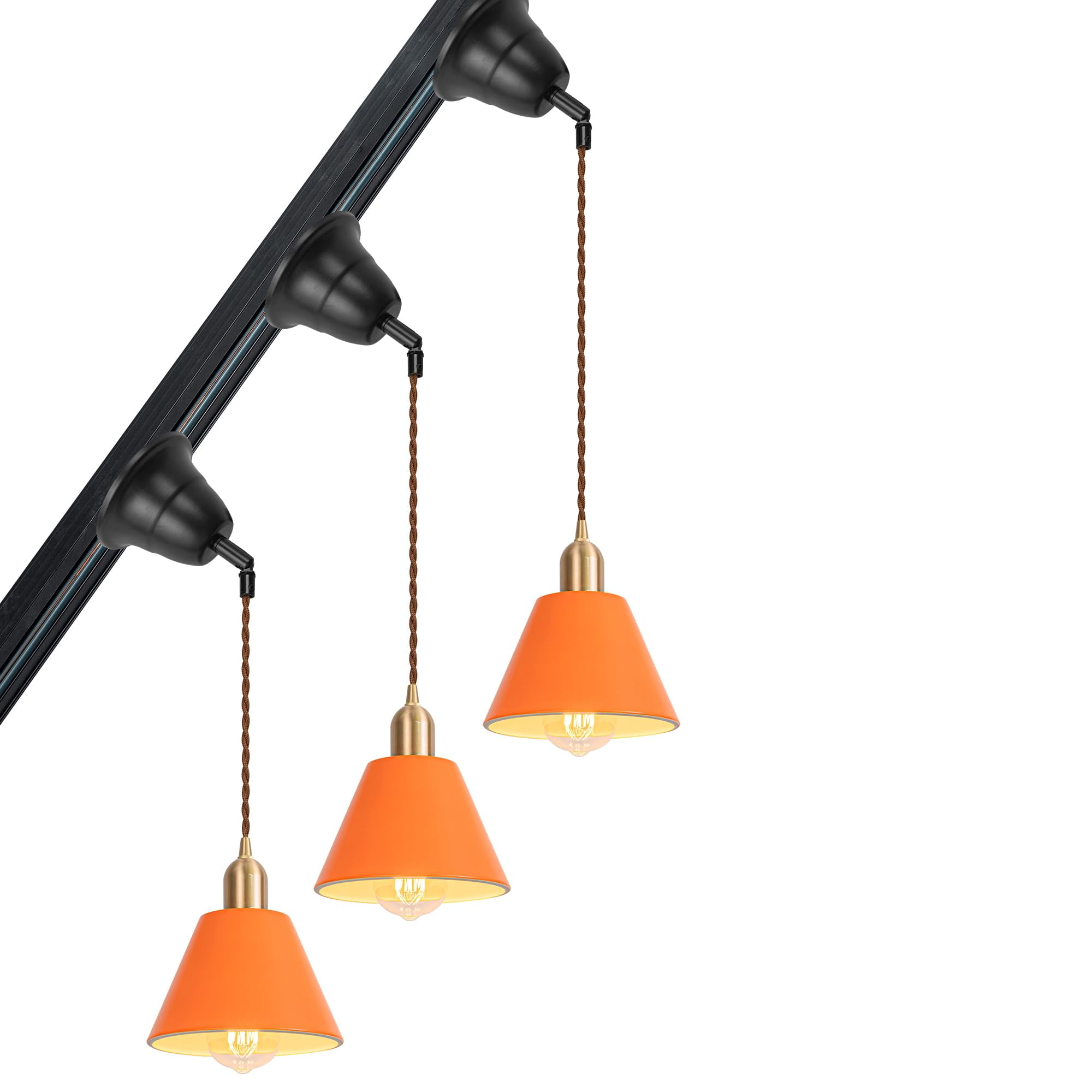 KAYYELAMP 3-Pack Tilt Position Track Light H-Type Brass Base Orange ...