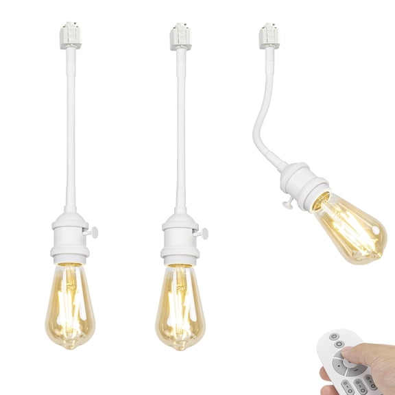 KAYYELAMP 3 Pcs H-Type Track Mount Flexible Gooseneck Adjustable Angle Modern White Dimmable Lighting for Wall Painting Home Kitchen(No Track)