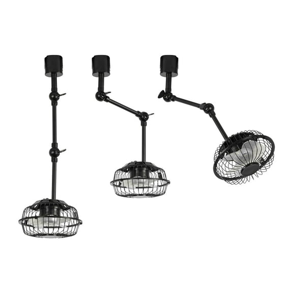 KAYYELAMP 3 Track Mounted H-Type Ceiling Black Fan Adjustable Angle 16.1 Inches Height Simple Design For Home Indoors