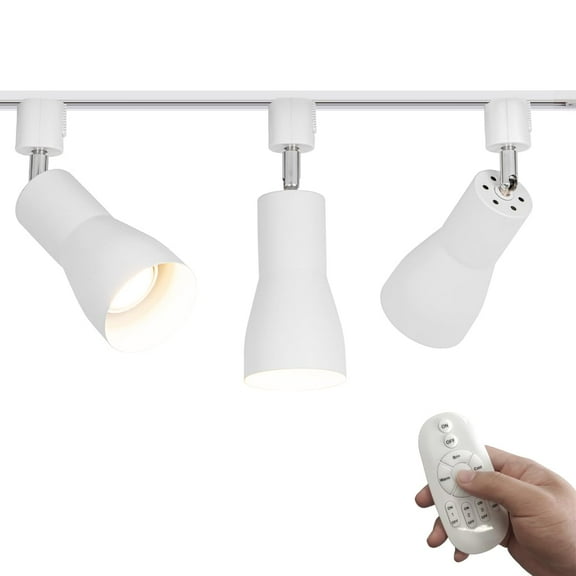 KAYYELAMP 3Pcs Adjusted Angle Rotated Degree H-Type Focusing Lighting Dimmable Remote Track Lamp White Metal Vintage Design for Kitchen Bar Loft Store