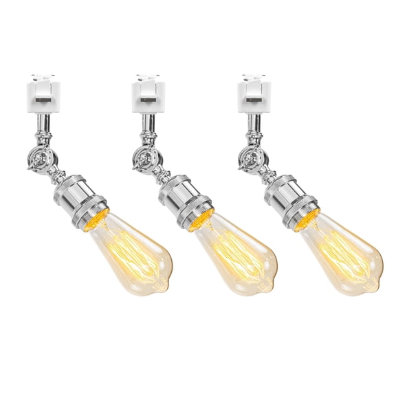 KAYYELAMP 3Pcs Compatible J-Type Tracking Light Head Chrome Modern Pendant Adjustable Angle Track Ceiling Mount for Kitchen Gallery(No Track, Bulb)