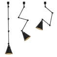 thumbnail image 1 of KAYYELAMP 3Pcs H-Type Track Light Black Metal Adjustable Arm Rotated Pendant Light Black Metal Cone Shade Vintage Design For Loft Kitchen(No Bulb, Track), 1 of 7