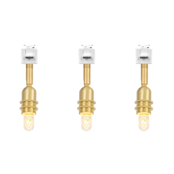 KAYYELAMP 3Pcs Juno System E12 Mini Brass Base Adjustable Titl Angle Track Lighting Modern Design for Farmhouse Kitchen Sink Gallery Loft Home(No Bulb, Track)