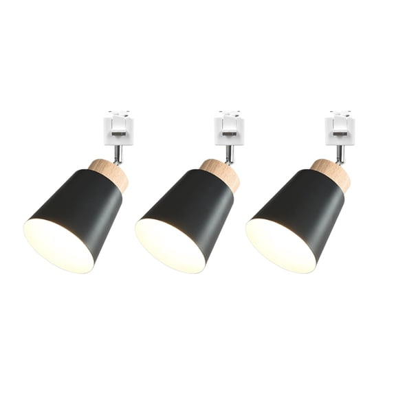 KAYYELAMP 3Pcs Macaron Black Juno System Adjustable Titl Angle Track Lighting E26 Base Modern Design for Farmhouse Kitchen Sink Gallery Loft(No Bulb, Track)