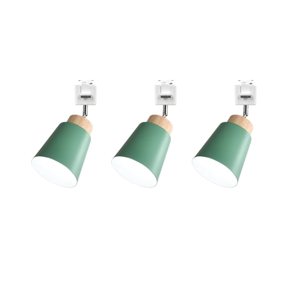 KAYYELAMP 3Pcs Macaron Green Juno System Adjustable Titl Angle Track Lighting E26 Base Modern Design for Farmhouse Kitchen Sink Gallery Loft(No Bulb, Track)