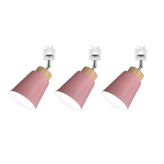 KAYYELAMP 3Pcs Macaron Pink Juno System Adjustable Titl Angle Track Lighting E26 Base Modern Design for Farmhouse Kitchen Sink Gallery Loft(No Bulb, Track)