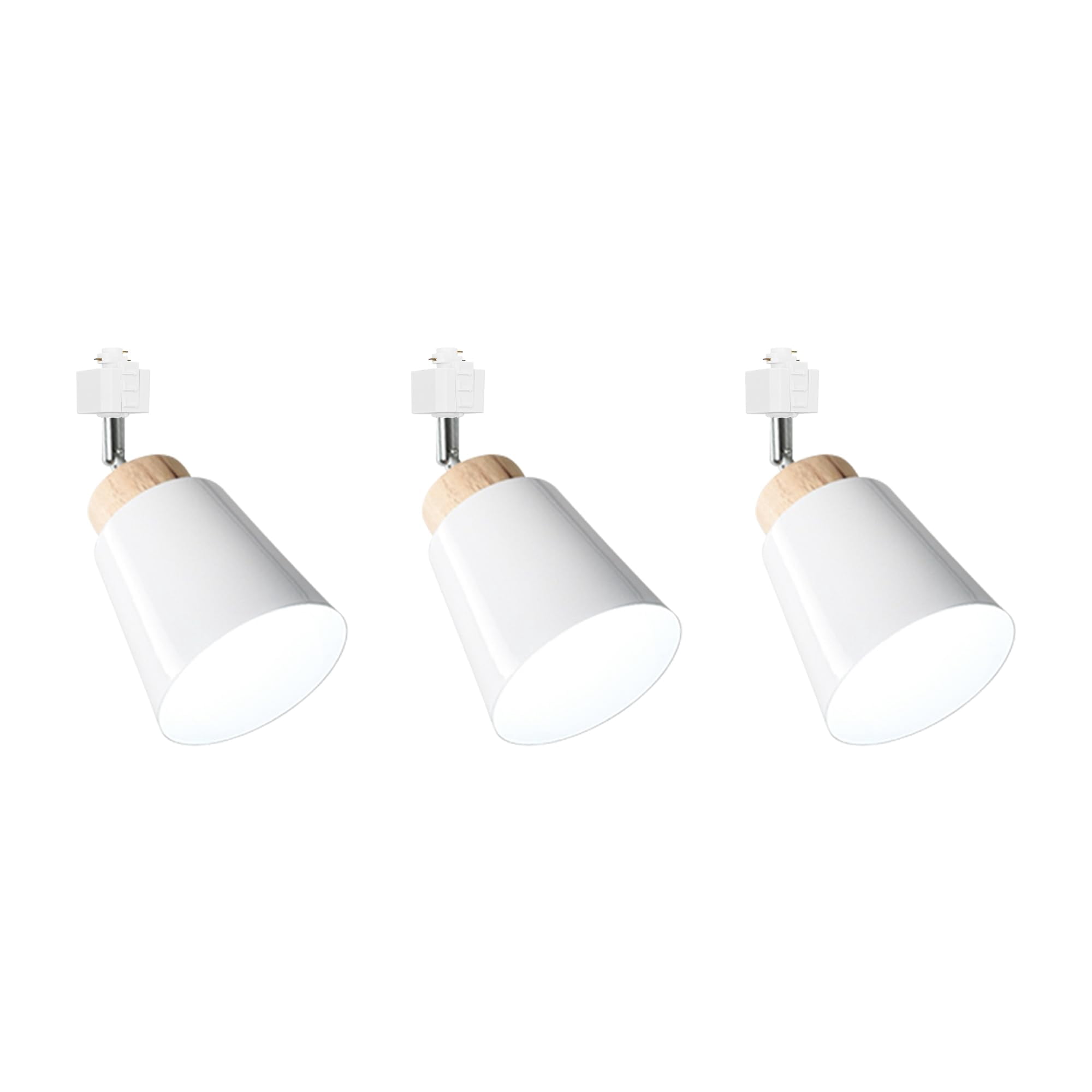 KAYYELAMP 3Pcs Macaron White Halo System Adjustable Titl Angle Track Lighting E26 Base Modern Design for Farmhouse Kitchen Sink Gallery Loft(No Bulb, Track)