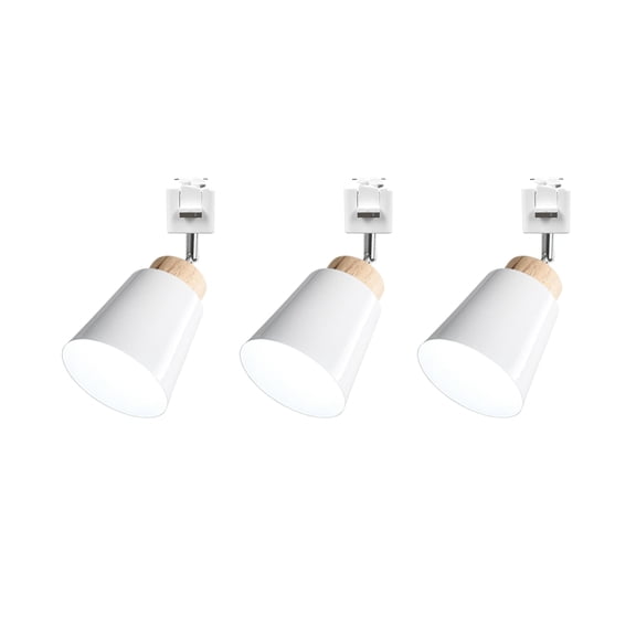 KAYYELAMP 3Pcs Macaron White Juno System Adjustable Titl Angle Track Lighting E26 Base Modern Design for Farmhouse Kitchen Sink Gallery Loft(No Bulb, Track)
