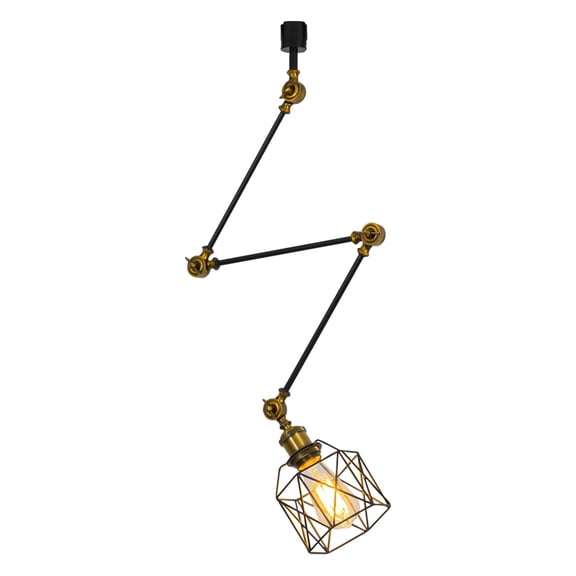 KAYYELAMP 46.8 inches Height Track Lamp with Hollow Cage Shade E26 Base Adjusted Angle H-Type Track Lighting Retro Design for Background Store Kitchen(No Bulb, Track)