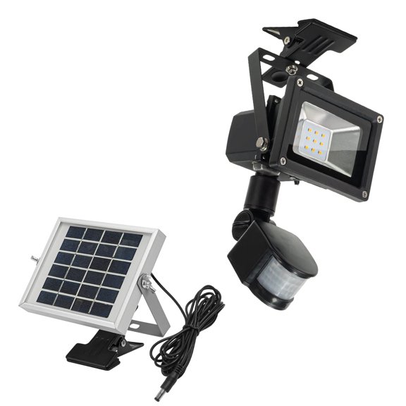 KAYYELAMP 5W LED Solar Lamp PIR Motion Sensor IP 44 Waterproof 5M Cable Length Solar Clip Light Fixture No Wiring Floodlight for Indoor Outdoor Door Entry Porch(Bulb Included)