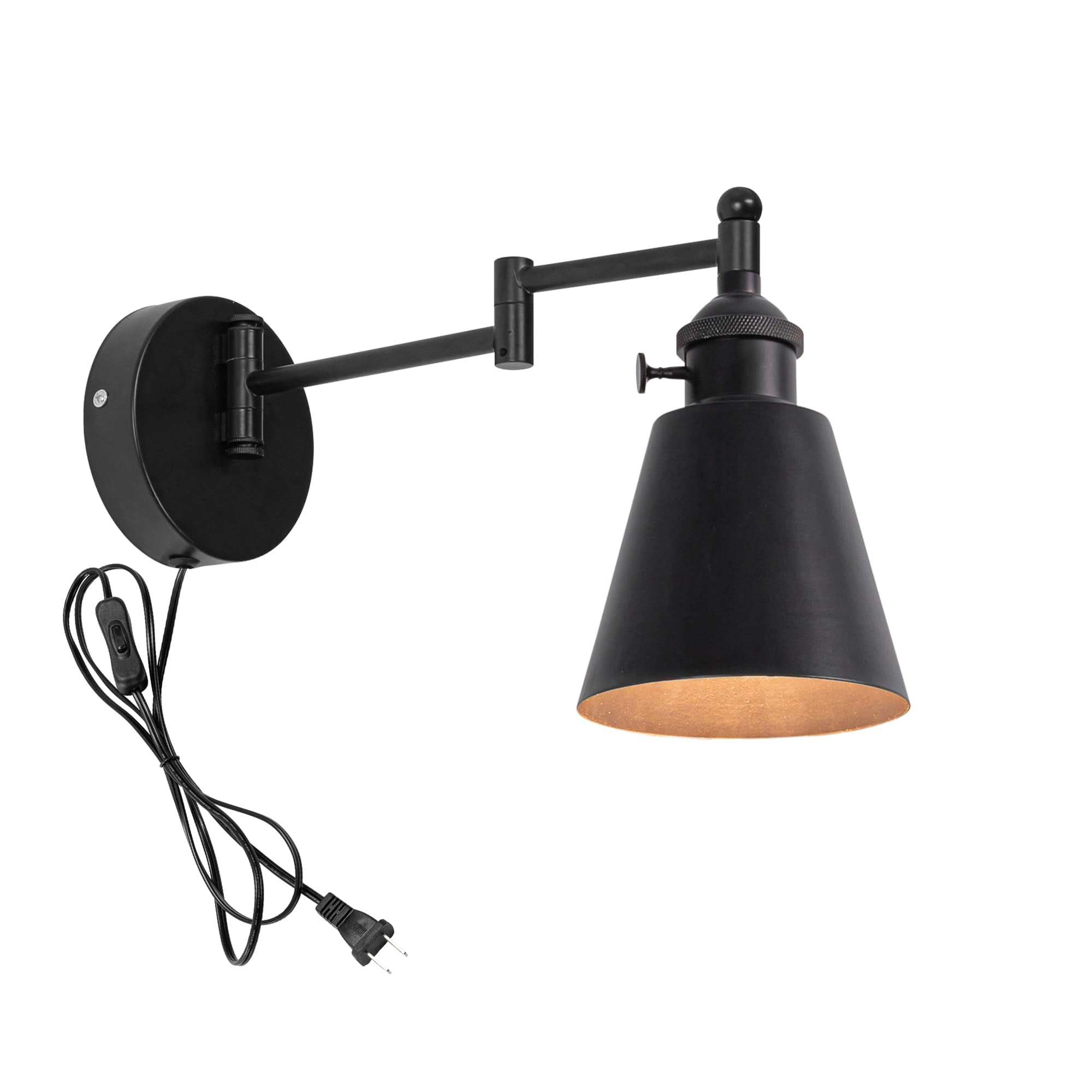 KAYYELAMP 9.8 Ft Plug in On/Off Switch Corded Wall Sconce with Swing ...