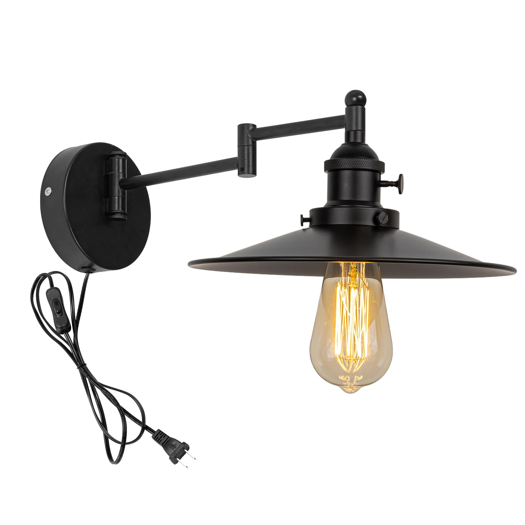 KAYYELAMP 9.8 Ft Plug in On/Off Switch Corded Wall Sconce with Swing ...