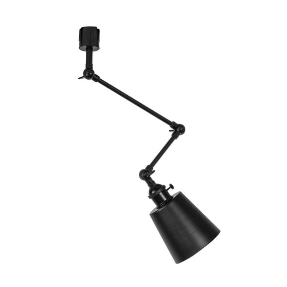KAYYELAMP Adjusted Angle Direction J-Type Track Light Black E26 Base with Switch Vintage Style Black Metal Tracking Lamp for Wall Painting Kitchen Store(No Bulb, Track)