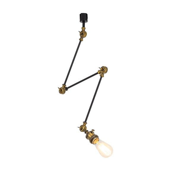 KAYYELAMP Adjusted Angle Direction J-Type Tracking Light Retro Design E26 Gold Base with Switch Track Lamp Flexible for Background Store Kitchen(No Track, Bulb)