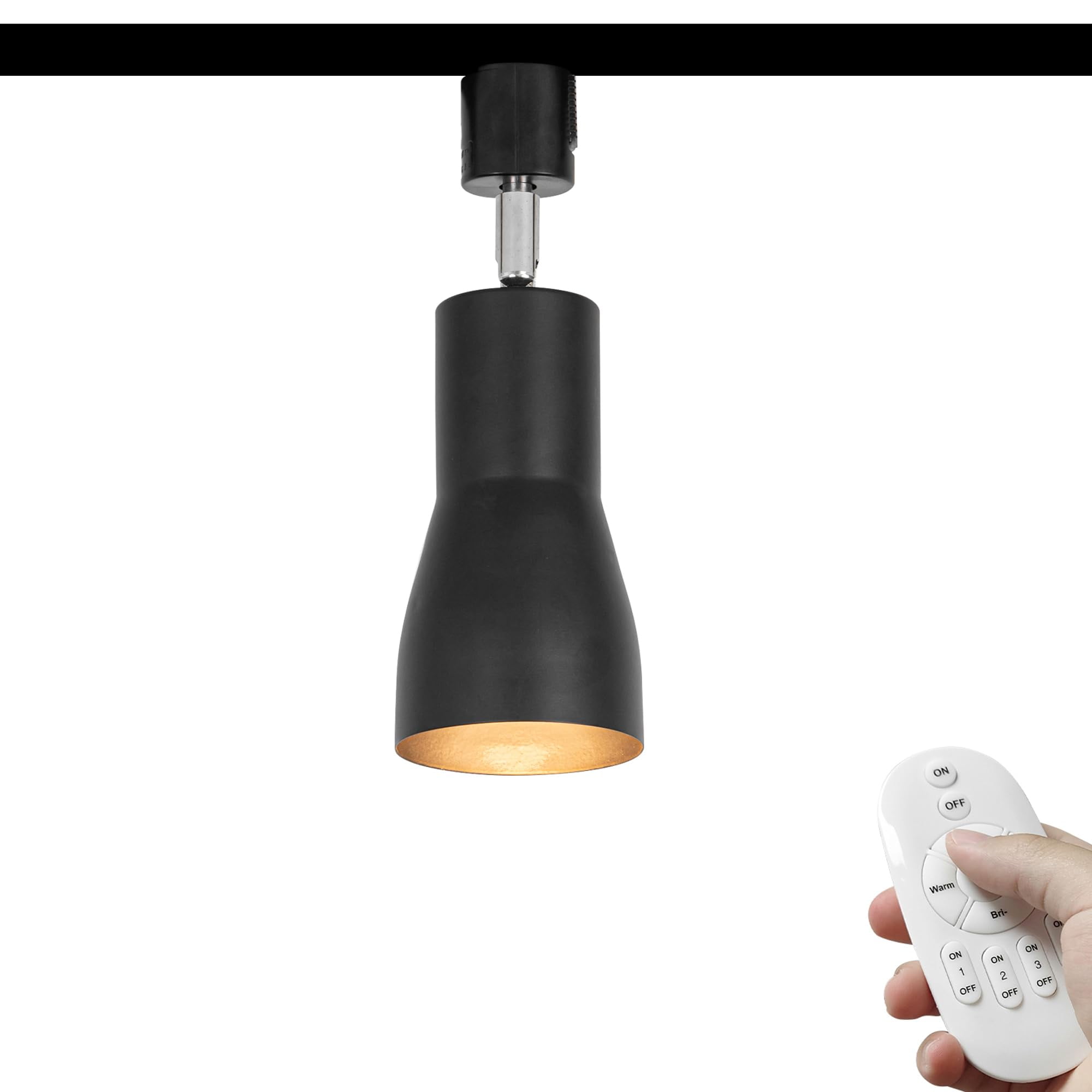 KAYYELAMP Adjusted Angle Rotated Degree H-Type Focusing Lighting Dimmable Remote Track Lamp Black Metal Vintage Design for Kitchen Bar Loft Store