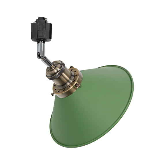 KAYYELAMP Adjusted Angle Rotated Degree H-Type Metal Track Lamp Green Shade E26 Bronze Base Classic Design for Kitchen Bar Sink Counter(No Bulb, Track)