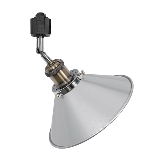 KAYYELAMP Adjusted Angle Rotated Degree H-Type Metal Track Lamp Silver Shade E26 Bronze Base Classic Design for Kitchen Bar Sink Counter(No Bulb, Track)