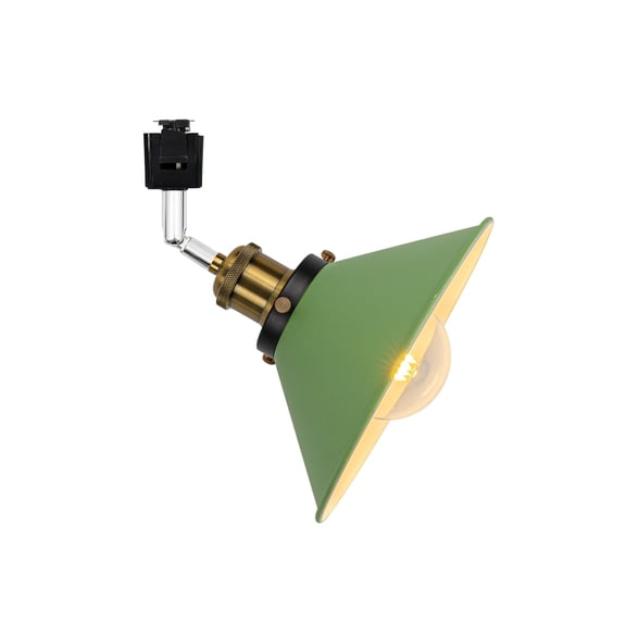 KAYYELAMP Adjusted Angle Rotated Degree J-Type Metal Track Lamp E26 Copper Base Green Shade Classic Design for Kitchen Bar Sink Counter(No Bulb, Track)