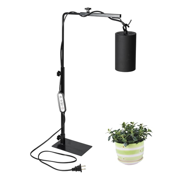 KAYYELAMP Black Free Standing Plant Grow Stand Adjustable Height 5.9 Feet Plug in Timer Switch Cord Vintage Design 7W 4000K Natural Light Full Spectrum Spot Lamp
