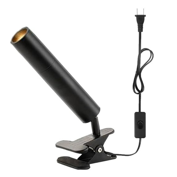 KAYYELAMP Black Metal 3W 3000K Warm Light Spot Light Clip Mount Adjusted Angle Clamp Accent Lighting 5.2 Feet Plug Cord Vintage Design for Stage Background Rental House