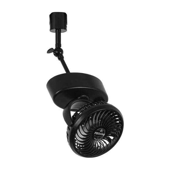 KAYYELAMP Black Track Ceiling Adjustable Wind Speed Mini Fan H-Type Track Mount Easy To Install Adjustable Angle Simple Vintage Design For Home Kitchen Plants Room