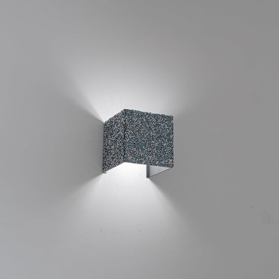 KAYYELAMP Blue and Silver Glass Diamond Square Dimmable Remote Control Battery Wall Sconce No Wire Required Hook Type Modern Design for Hotel Dining Room Bedsides