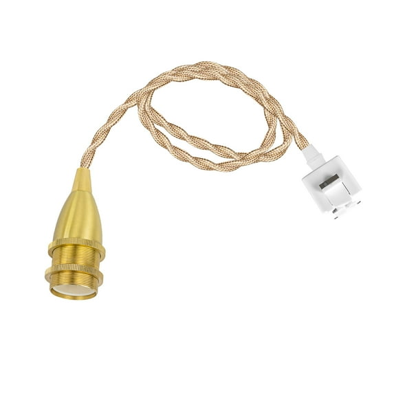 KAYYELAMP Brass E12 Base J-Type 34.6 inches Light Gold Twisted Cord Track Light Vintage Design for Kitchen Dining Room Loft Home(No Bulb, Track)