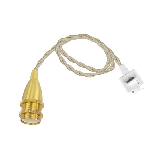 KAYYELAMP Brass E12 Base J-Type 39.3 inches Beige Twisted Cord Track Light Vintage Design for Kitchen Dining Room Loft Home(No Bulb, Track)