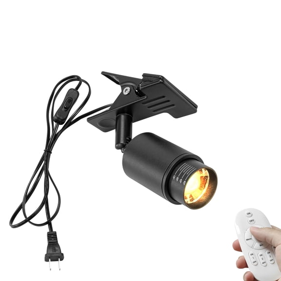 KAYYELAMP Clip Mounted Mini Spot Lighting Remote Control Dimming Plug in Cord Black Mini Stand Light Adjusted Angle Light Beam Vintage Design for Rental House Counter