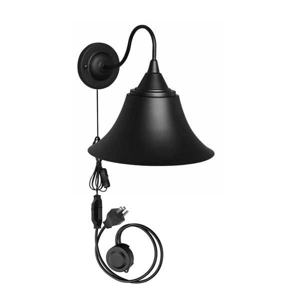 KAYYELAMP Detachable Motion/Light Sensor Sensitivity Wall Sconce with 5.9ft 3-Prong Plug-in Cord Black Metal Vintage Design For Entrance Store(No Bulb)