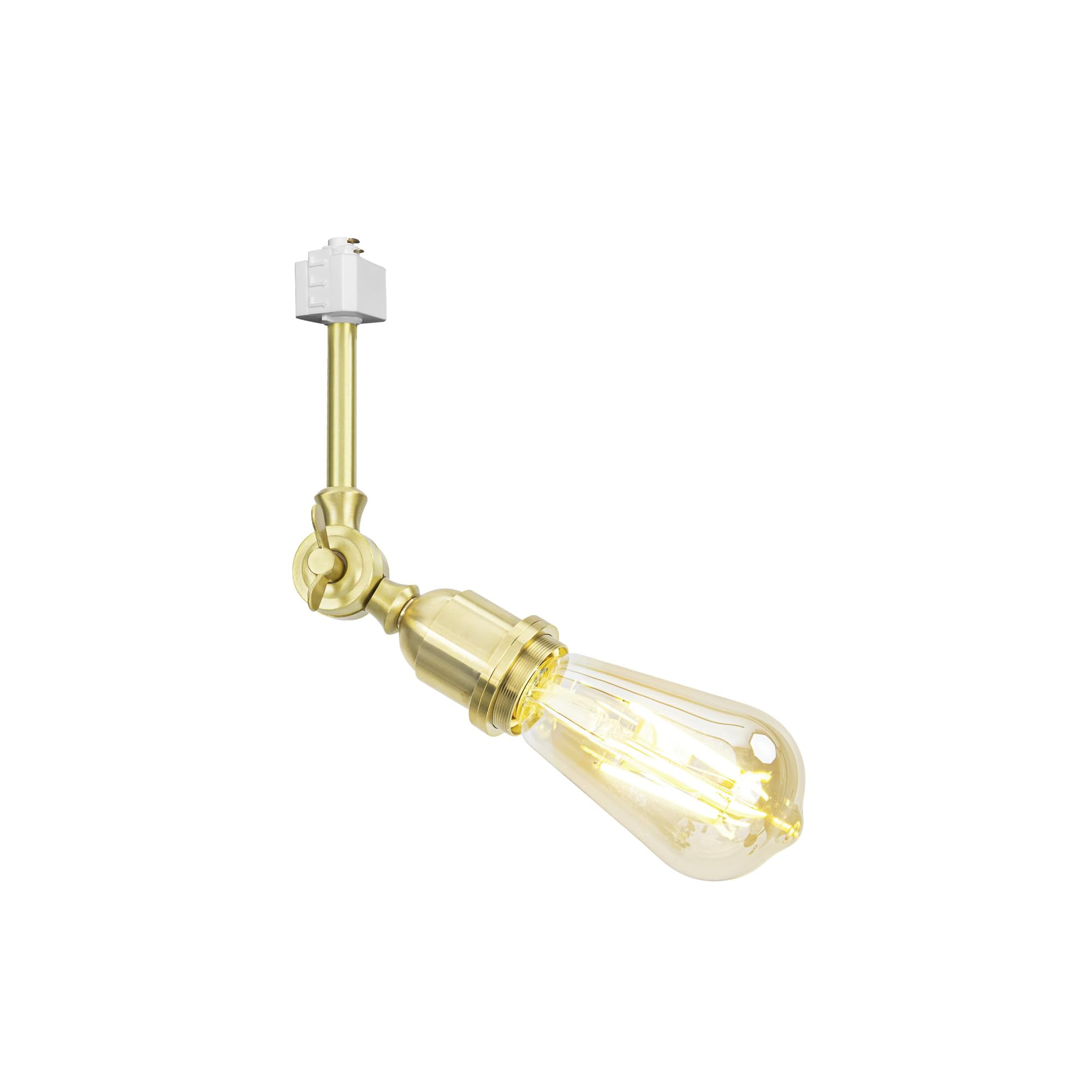 KAYYELAMP E26 Brass Modern Track Mount Ceiling Light H-Type Adjustable Angle Classic Track Head Lighting for Loft Wall Painting Hallway(No Bulb, Track)