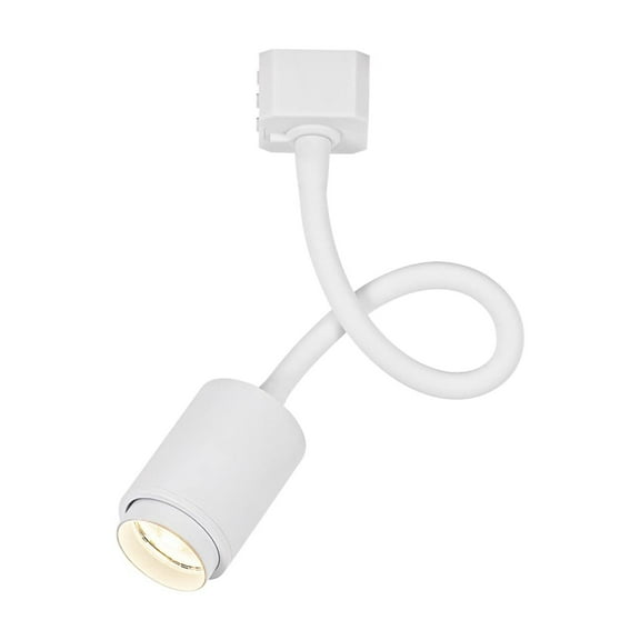 KAYYELAMP Flexible Hose Mini White Aluminium Spotlight L-Type Track Mounted 5W Cold Light COB Focusing Adjusted Background Track Lighting For Gallery Cabinet Loft(No Track)