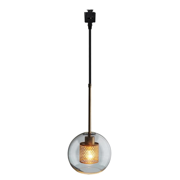 KAYYELAMP Globe Glass Lampshade Pendant Lamp J-Type Track Light 3.2 Feet Cord Vintage Design for Kitchen Home Farmhouse