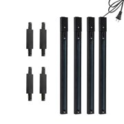 KAYYELAMP H System Track Lighting Rails Kit 6.5Ft1.6ft x4 Track Rails with 15ft Plug-in Cable, 4x I Connector Live End Feed Connectors for Tracking PendantBlack