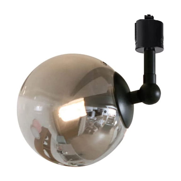 KAYYELAMP H System Tracking Light Nordic Style Round Black Glass Shade Black Metal E26 Base Rotated Adjusted Angle Light Fixture For Dining Room Kitchen Restaurant Home(No Bulb No Track)