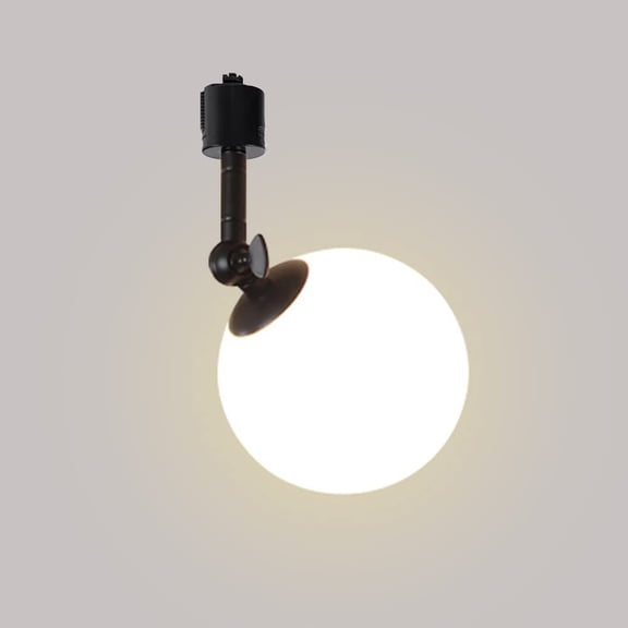 KAYYELAMP H System Tracking Light Nordic Style Round White Glass Shade Black Metal G9 Base Rotated Adjusted Angle Light Fixture For Dining Room Kitchen Restaurant Home(No Bulb No Track)