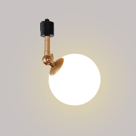 KAYYELAMP H System Tracking Light Nordic Style Round White Glass Shade Gold Metal G9 Base Rotated Adjusted Angle Light Fixture For Dining Room Kitchen Restaurant Home(No Bulb No Track)